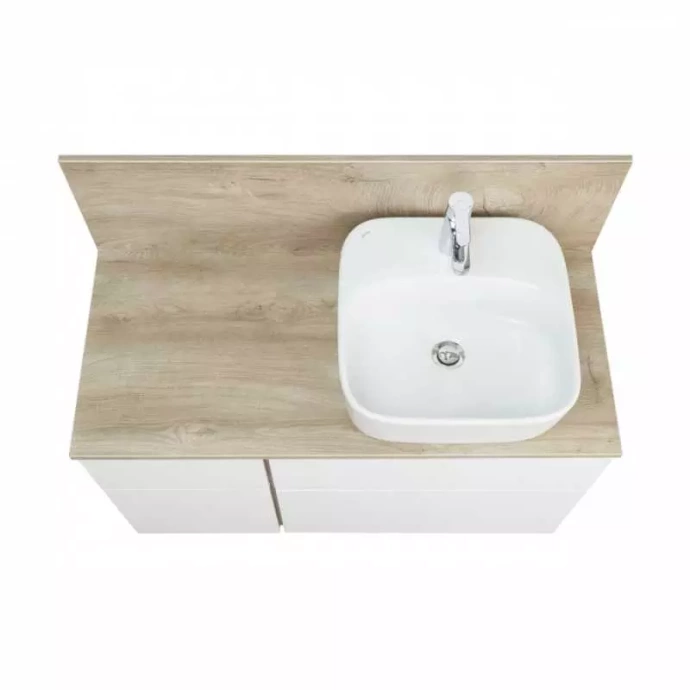 Тумба с раковиной Одри 42 и столешницей Aquaton Мишель 100 белый-светлое дерево 1A2441K0MIDU0 - 0