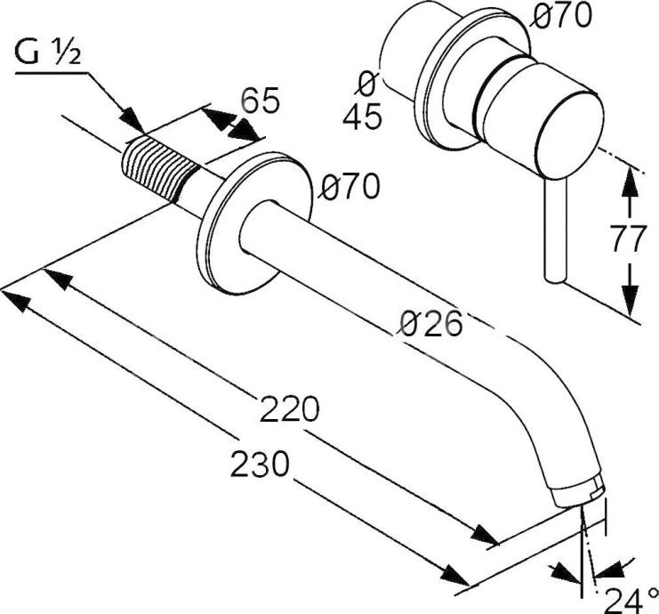 Смеситель для раковины Kludi Zenta хром  382450575 - 2