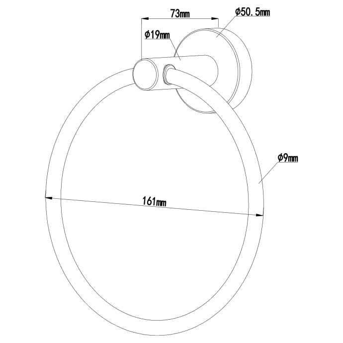 Swedbe Attribut Полотенцедержатель, цвет: черный 9803B - 1