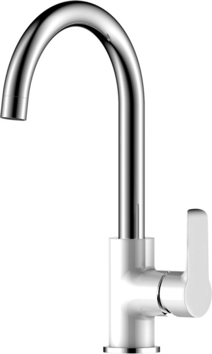 Смеситель для кухонной мойки Rossinka  белый, хром  W35-24 - 0