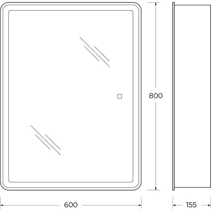 Зеркало-шкаф BelBagno Spc 60х80 белый  SPC-MAR-600/800-1A-LED-TCH - 5
