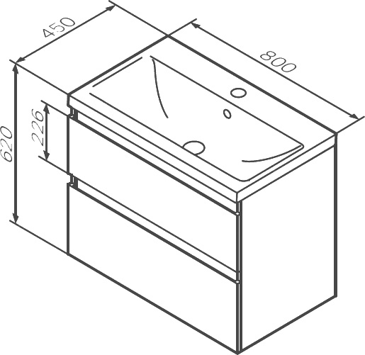 Тумба для комплекта AM.PM X-Joy 80, подвесная, белый глянец M85AFHX0802WG - 8