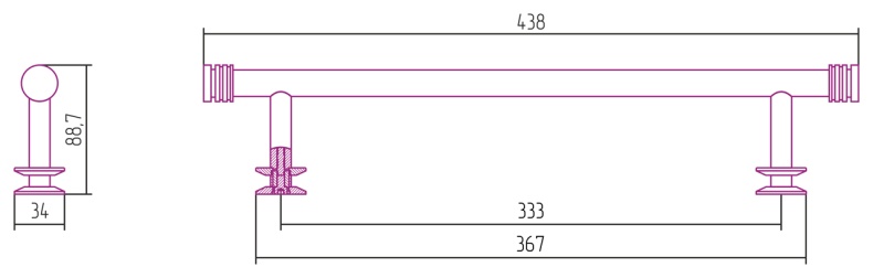 Полка прямая ПОЛКА прямая (L - 370 мм) н/ж для ДР 