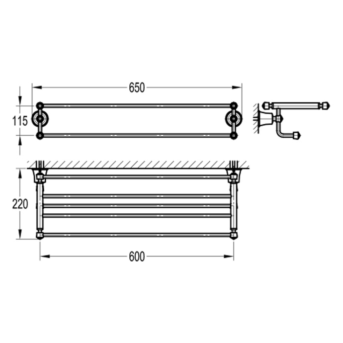 Swedbe Terracotta Art Полотенцедержатель с полкой 2536 - 1