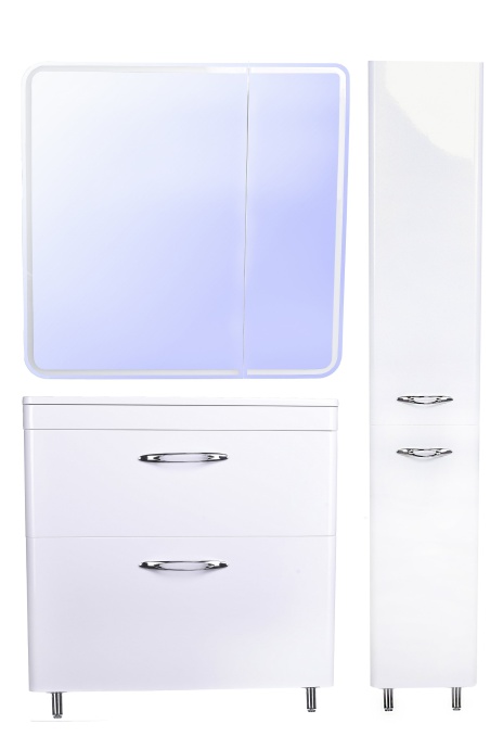 Тумба напольная Каре 80 (2 ящ.) Люкс белая, PLUS СС-00002267 - 0