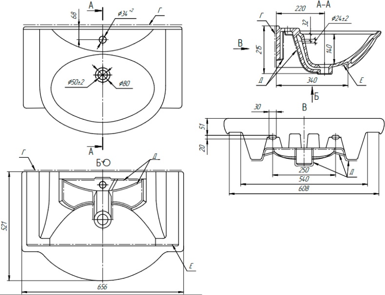 Тумба с раковиной Sanflor Глория 65 серая - 6