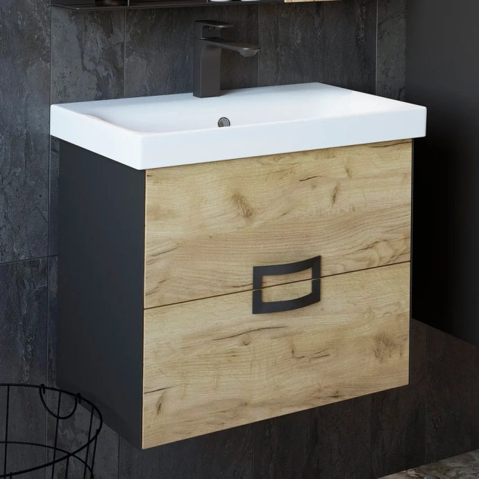 Тумба под раковину Sanflor Выборг 60 дуб золотой  С16294 - 0