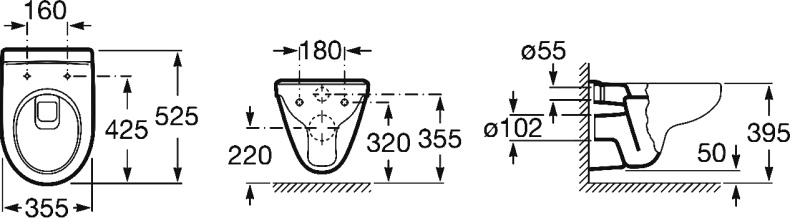 Комплект Система инсталляции для унитазов Roca DUPLO WC 890090020 + Чаша для унитаза подвесного Roca Victoria 34630300R + Кнопка смыва Roca PL1 Dual  - 8