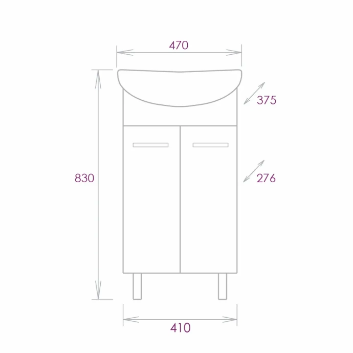 Тумба под раковину Onika Коралл 47 белый 104701 - 5