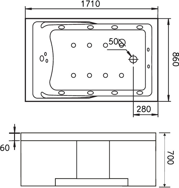 Акриловая ванна Gemy G9066 II K R - 7
