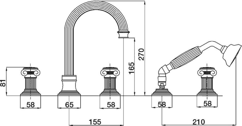 Смеситель Cezares Olimp BVD 01 Sw на борт ванны OLIMP-BVD-01-Sw - 2