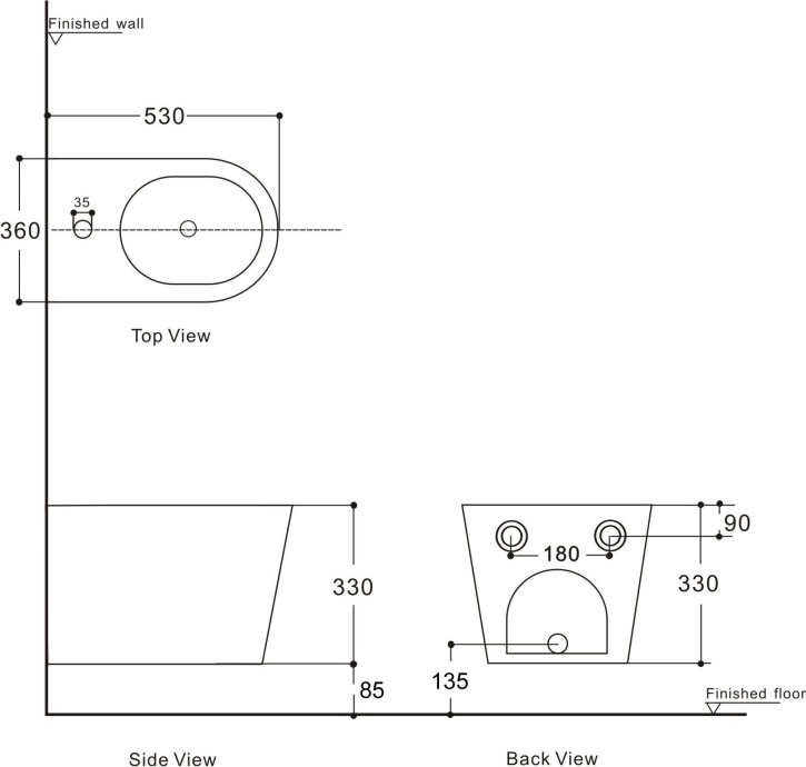 Биде подвесное Aquanet Atago 2.0 B2 - 8