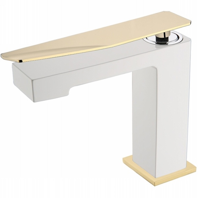 Смеситель для раковины Boheme Q белый - золото 141-WG.2 - 0