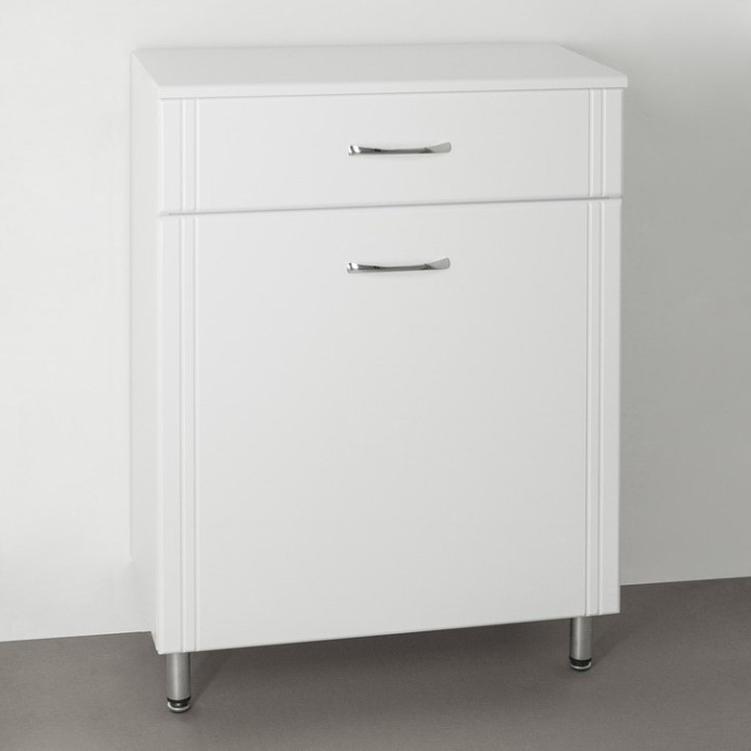 Тумба Style Line Эко Стандарт ТН 60 с бельевой корзиной, белая ЛС-00000229 - 0