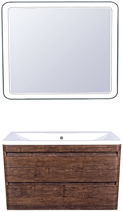 Мебель для ванной Style Line Атлантика 100 Люкс Plus, подвесная, старое дерево - 0