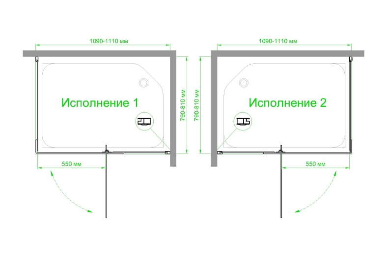 Душевой угол Royal Bath HPVD 110х80 профиль черный стекло матовое RB8110HPVD-C-BL - 3