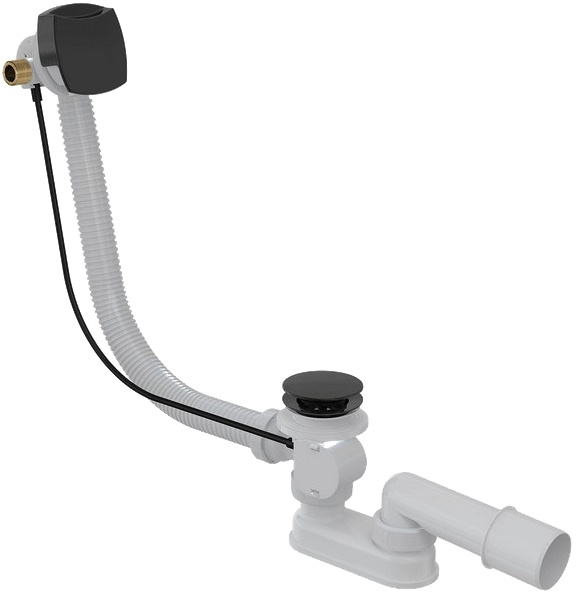 Слив-перелив AlcaPlast A564BLACK с наливом через перелив - 0