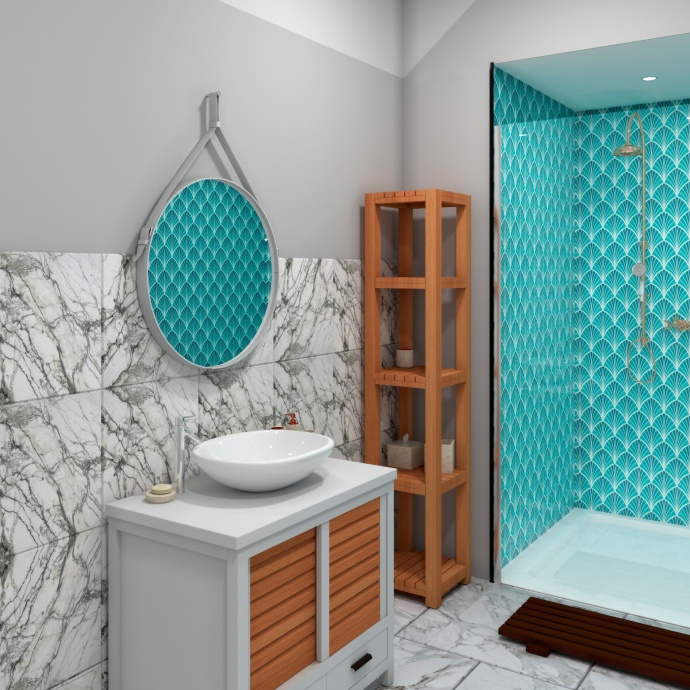 Зеркало Art&Max Milan 80 белый ремень AM-Mil-800-DS-F - 0