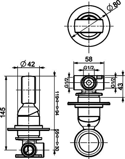 Смеситель Webert Opera OA880101010 С ВНУТРЕННЕЙ ЧАСТЬЮ, золото - 1