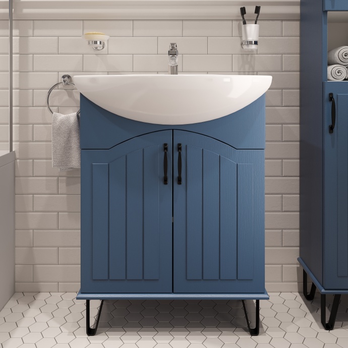 Тумба с раковиной DIWO Сочи 65 синяя 564061 - 0