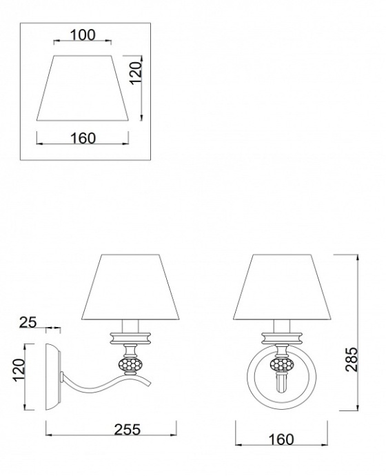 Бра Freya Alessandra FR2016WL-01BZ - 2