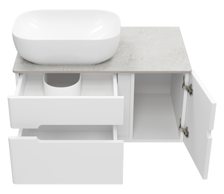 Тумба с раковиной Misty Роял 80 белая матовая УТ000014961 - 1