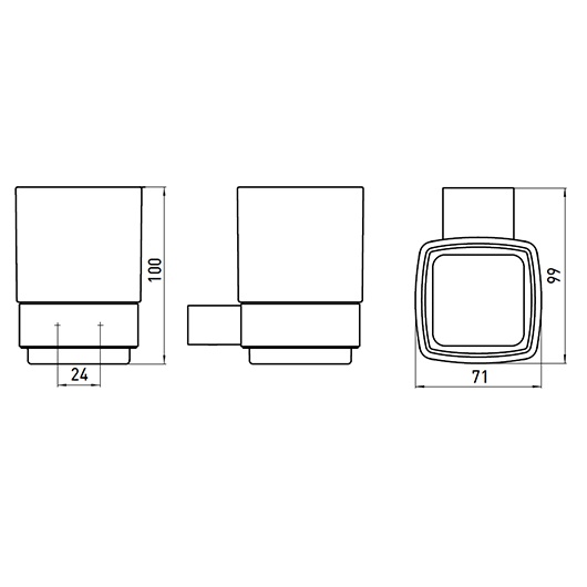 Стакан настенный Emco Loft 0520 016 00  052001600 нержавеющая сталь - 1
