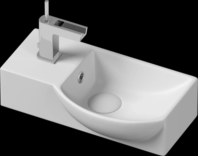 Раковина подвесная Ceramica Nova Element 40х22 белая правая CN6039R - 0