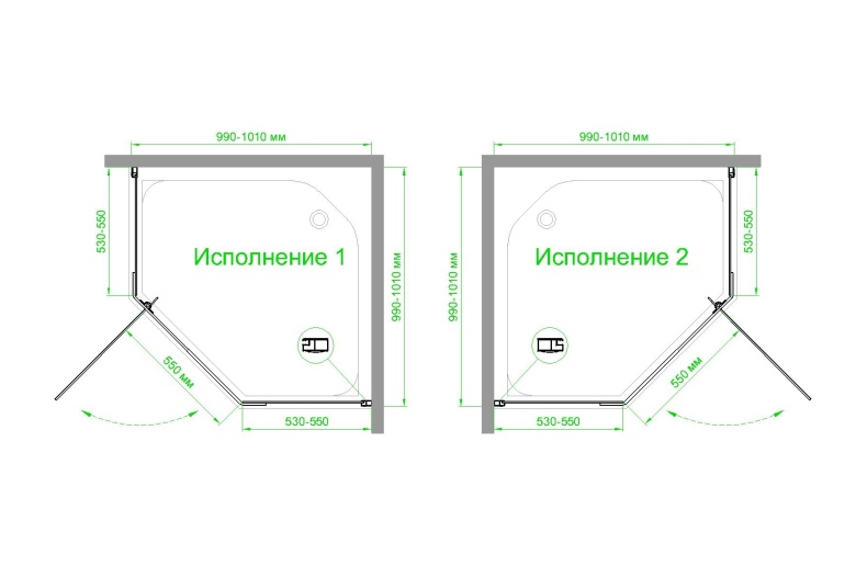 Душевой уголок Royal Bath TR 100х100 профиль черный стекло матовое RB100TR-C-BL - 3