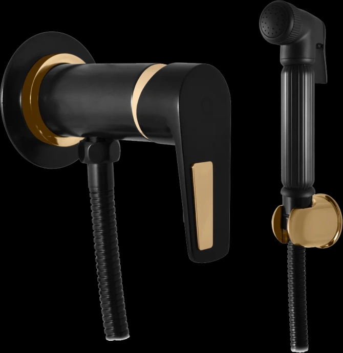 Гигиенический душ Rav Slezak Colorado черный матовый - золото CO347/1CMATZ - 0