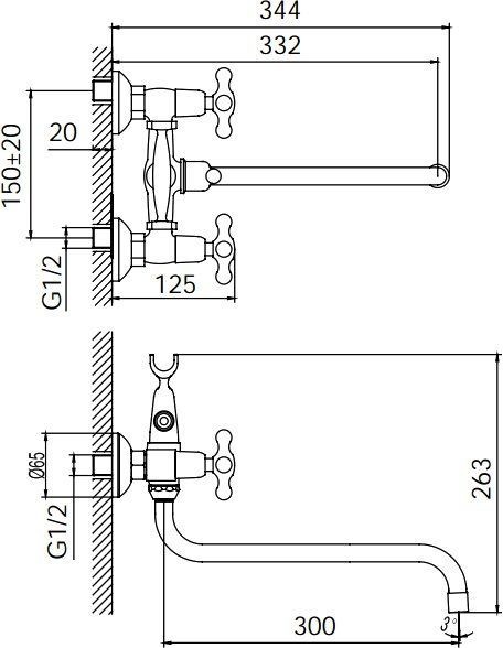 Смеситель для ванны с длинным изливом, Jeals, IDDIS, JE2SBL0i10 - 1