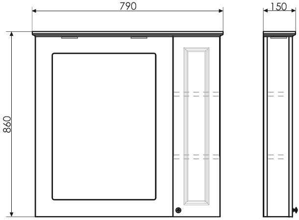 Зеркало-шкаф Comforty Палермо 80 00004139246 - 2
