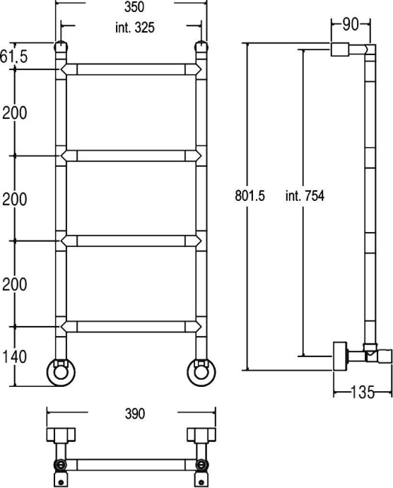 Полотенцесушитель водяной Margaroli Sereno 482-4/S 4823204CRN - 2