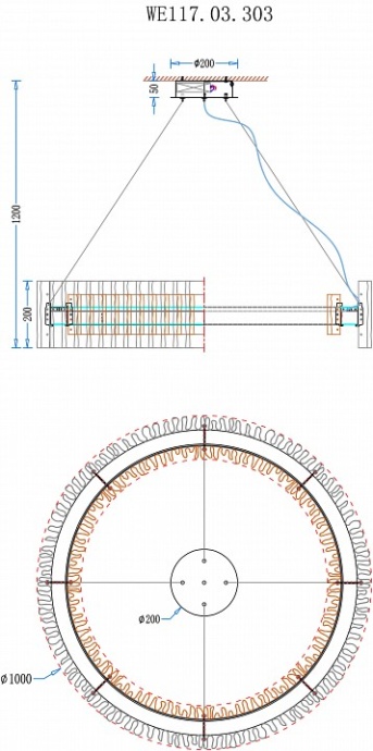 Подвесной светильник Wertmark Patricia WE117.03.303 - 1