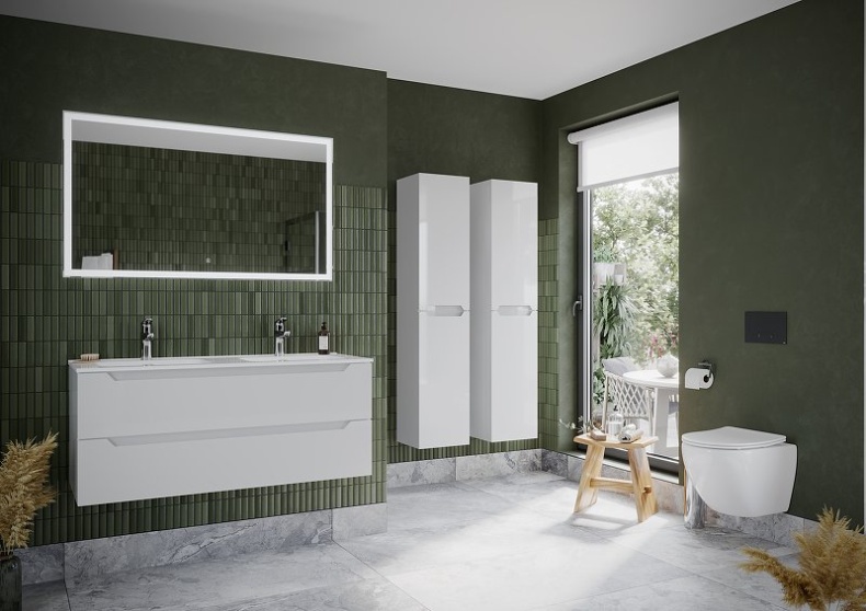 Тумба под раковину подвесная Sancos Norma 2.0 120 белая глянцевая NR2.0120-2W - 2