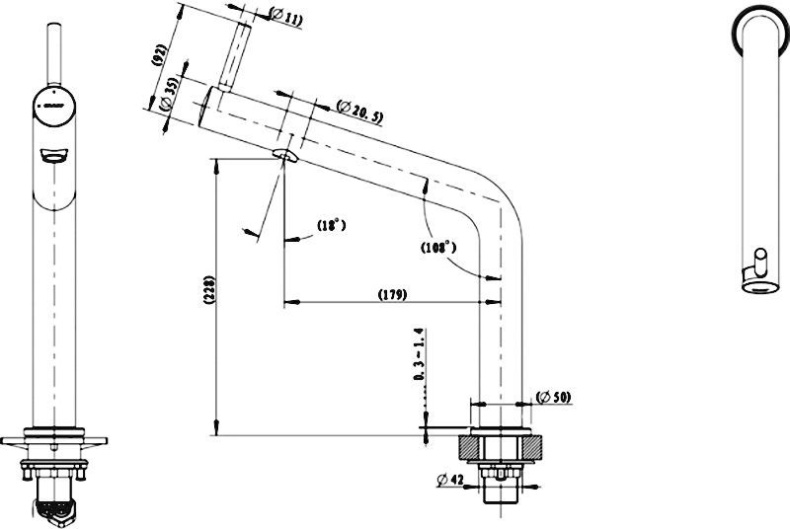Смеситель Bravat Ozen F7354388CP-ENG для кухонной мойки - 1