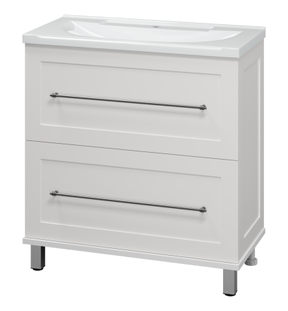 Тумба с раковиной Misty Марта 80 белая глянцевая УТ000013291 - 0