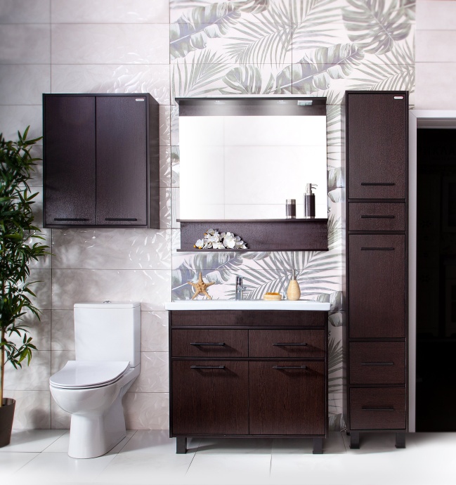 Тумба с раковиной Бриклаер Чили 90 венге С - 1