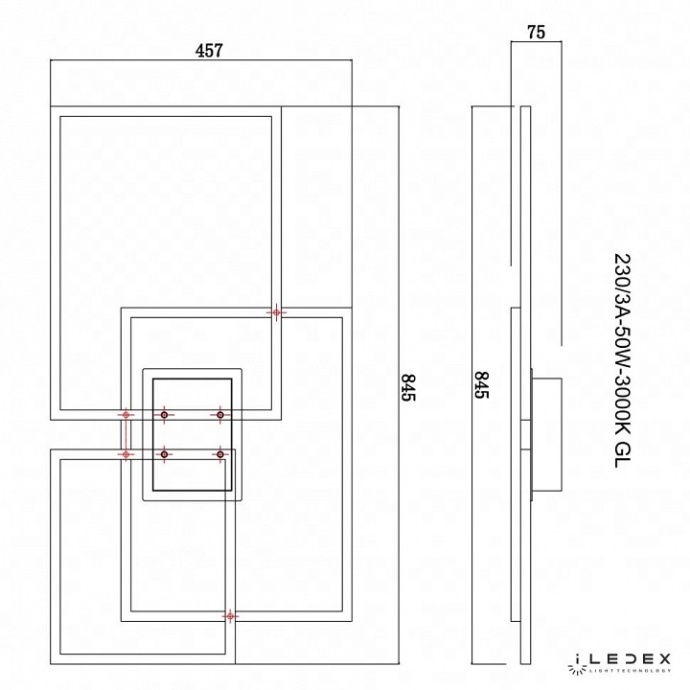 Потолочная люстра iLedex Grace 230/3A-50W-3000K GL - 1