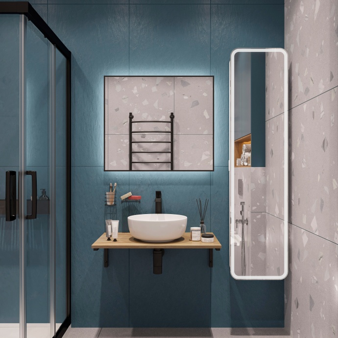 Мебель для ванной DIWO Элиста 80 светлое дерево, с раковиной Moduo 40 RING 554878 - 0