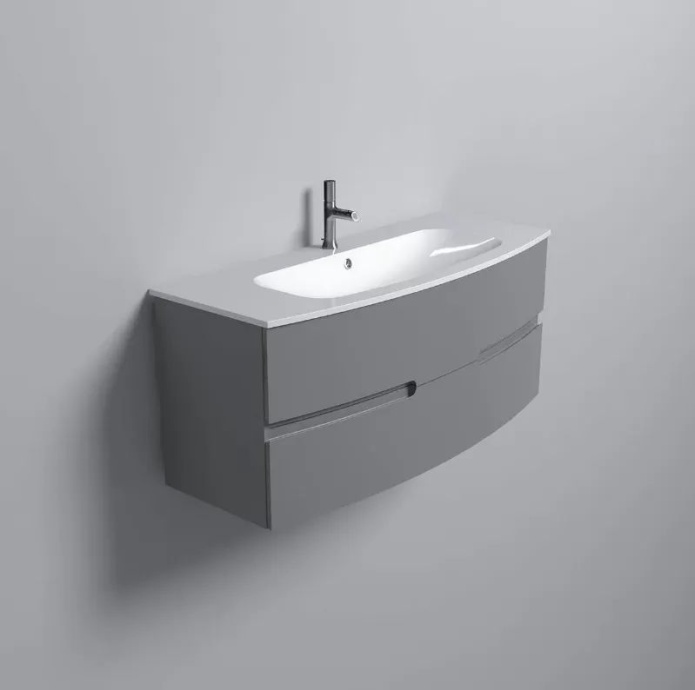 EB1890RU-442 Nona Мебель с интегрированными ручками, глянцевый серый антрацит, 120 см, 2 ящика - 2