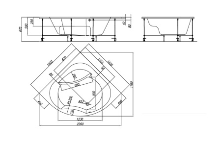 Акриловая ванна Kolpa San Swan 160х160 белая 5029-01 - 1