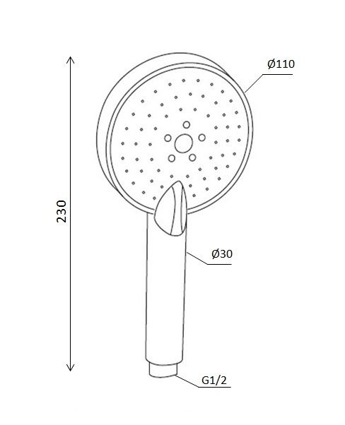 Душевая лейка Damixa Origin One Redblu хром  918100200 - 2