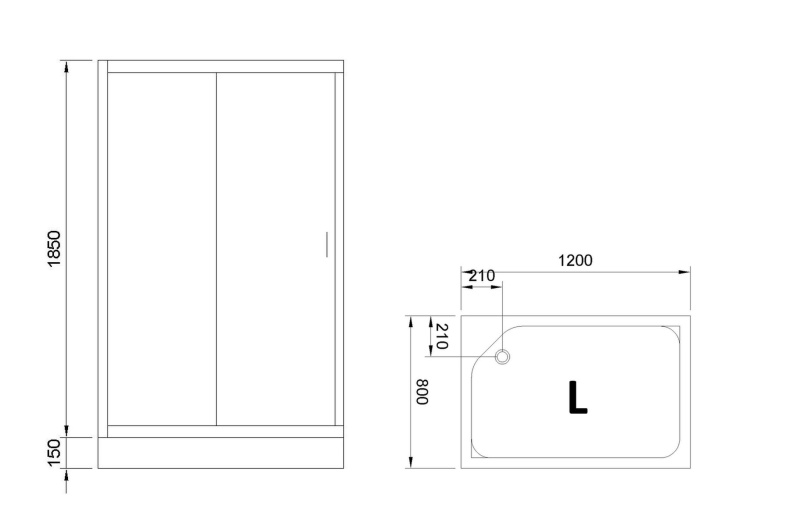 Душевой уголок Royal Bath HP 120х80 L профиль хром стекло матовое RB8120HP-C-CH-L - 5