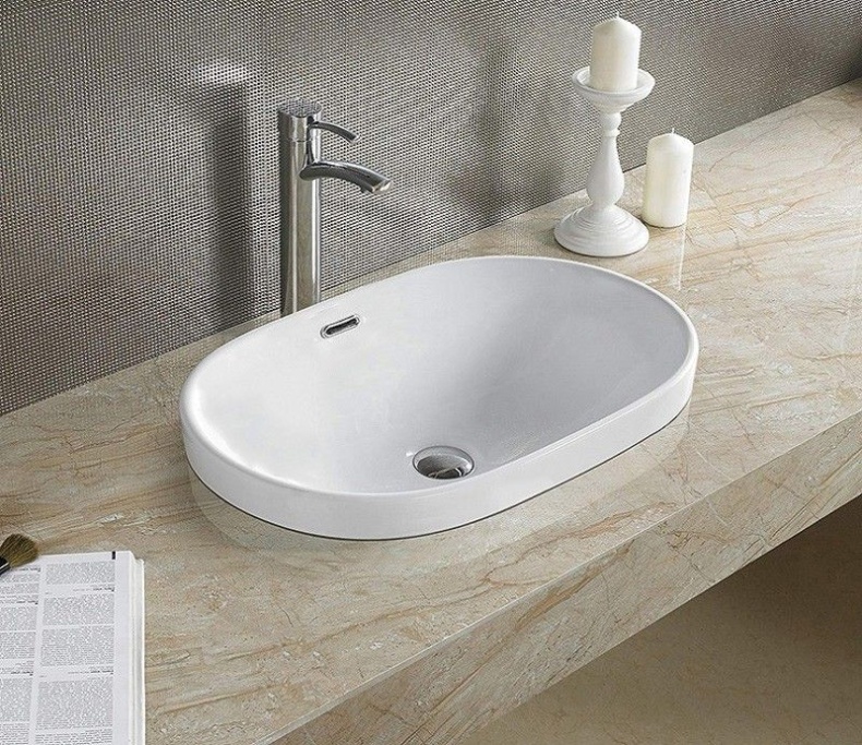 Раковина накладная CeramaLux N 60 см белый  5006С - 3