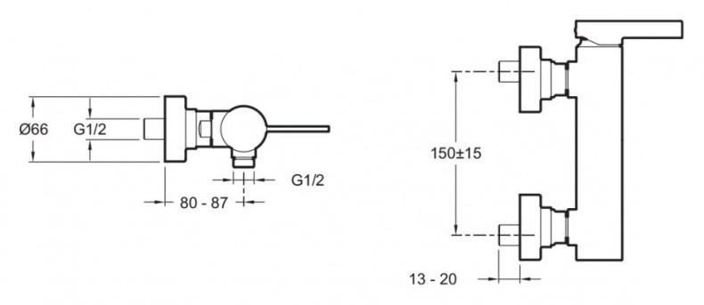 Смеситель Jacob Delafon Stillness E12779-4-CP для душа - 1
