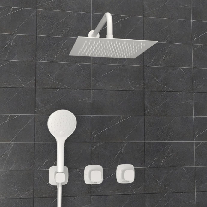 A9551.266.146.254.328.156.155  Встраиваемый комплект для душа с верхней душевой насадкой и лейкой - 0