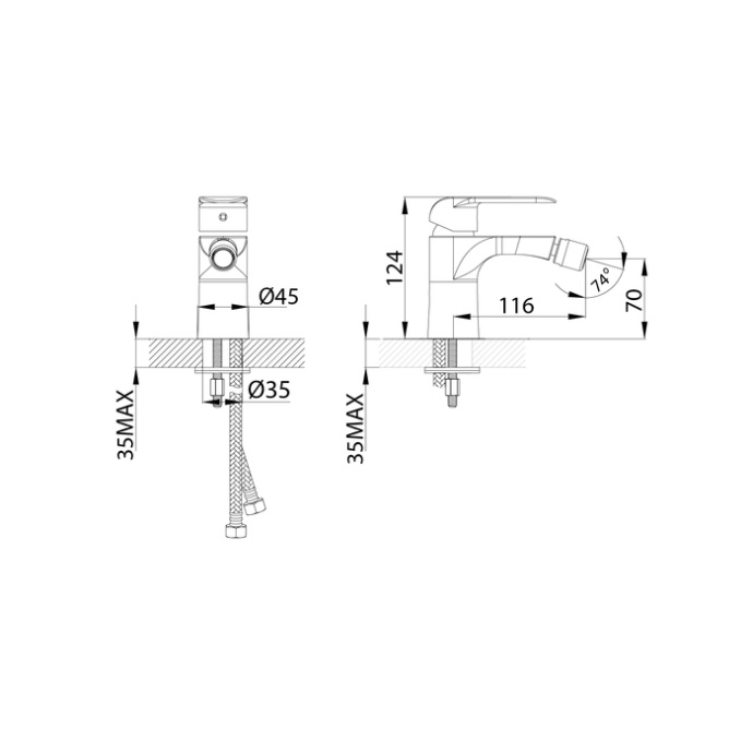 Смеситель для биде CALSB00i04 - 2