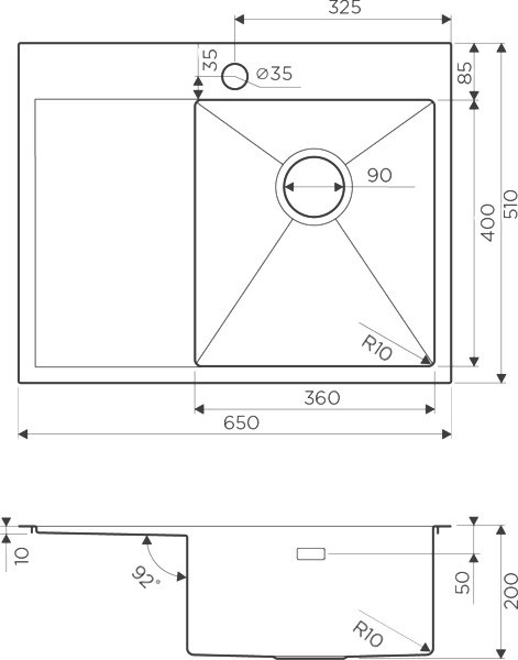 Мойка кухонная Omoikiri Akisame 65 R, светлое золото 4973084 - 2