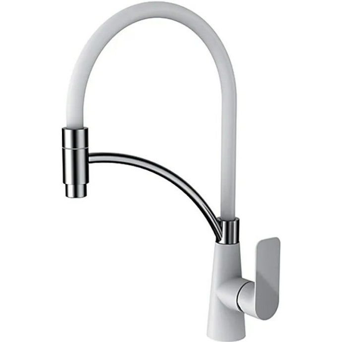 Смеситель для кухни Gappo белый хром G4048-8 - 0